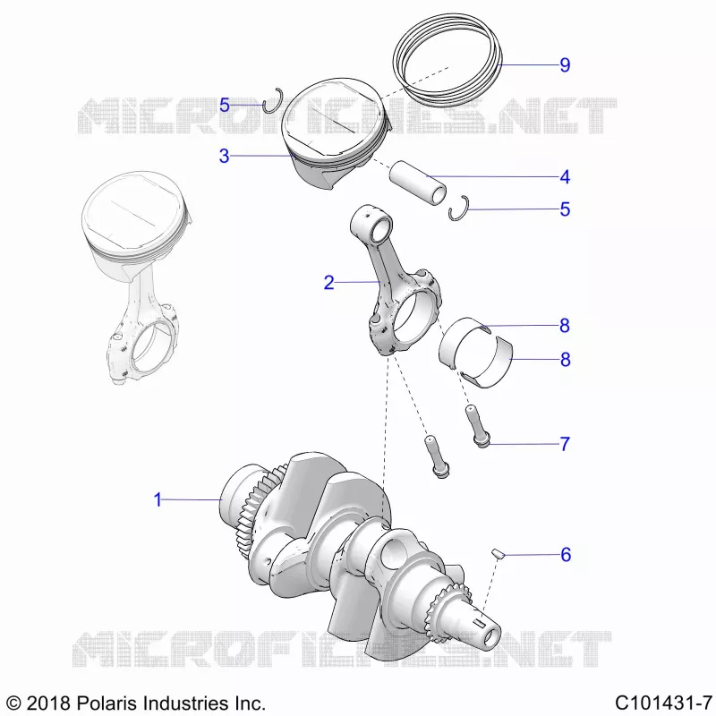 ENGINE, KURBELWELLE AND PISTON