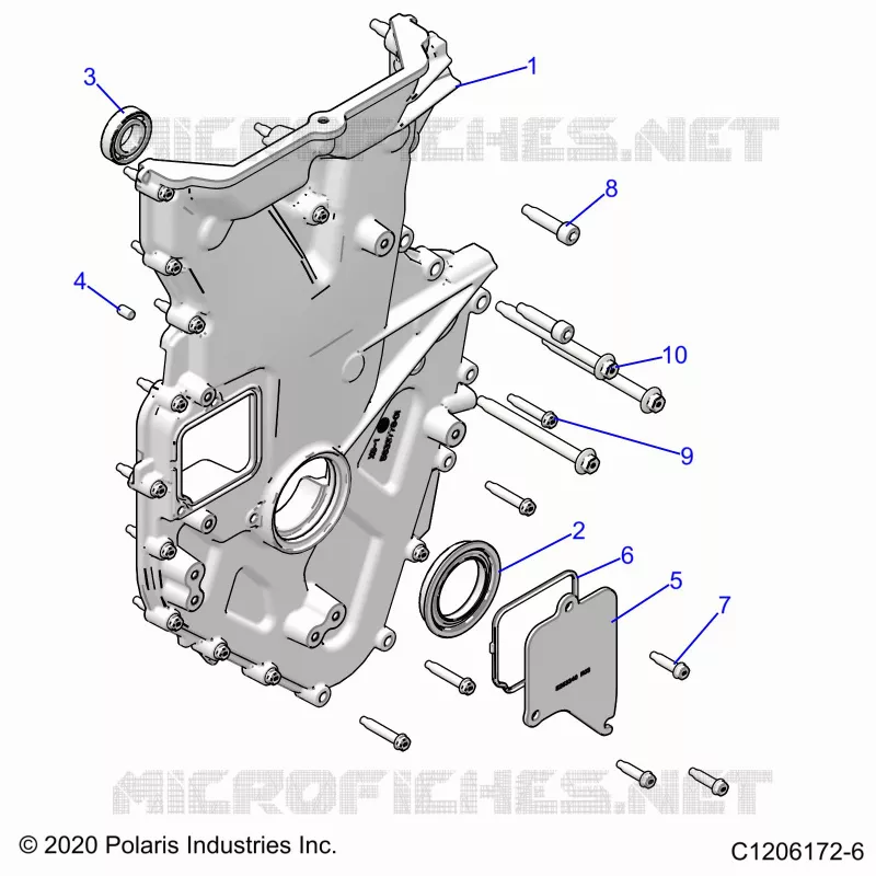 MOTOR, FRONT COVER AND RELATED
