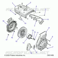 ENGINE, BLOWER HOUSING AND RÃŒCKZUG STARTER