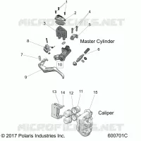 BRAKES, CALIPER AND MASTER CYLINDER ASM.