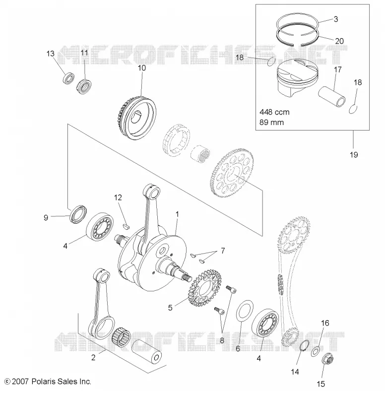 MOTOR, KURBELWELLE AND KOLBEN