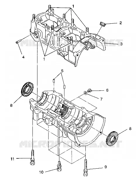 CRANKCASE ASSEMBLY 440 / 0930760 AND 440 SKS / 0930560 (4922932293028A)