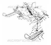 FRONT SUSPENSION AND SKI 400, 500, 500 CLASSIC AND 650 UPDATED 10/88 (4915411541009A)