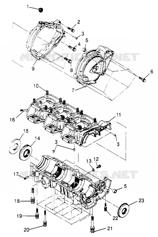 CRANKCASE SLX 780 B964287 AND INTL. SLX 780 I964287 (4937443744C001)