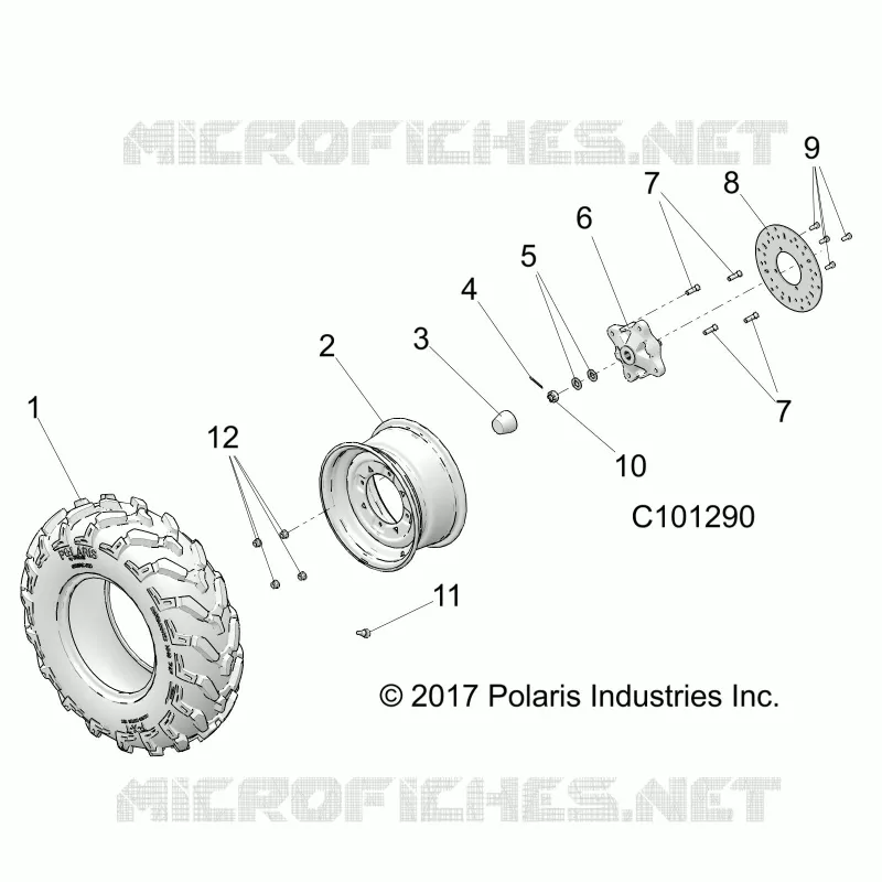 RADS, FRONT TIRE AND BRAKE DISC