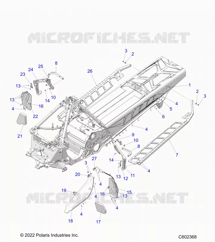 CHASSIS, CLUTCH GUARD, FOOTRESTS, AND RUNNING BOARDS