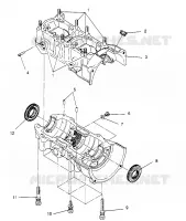 CRANKCASE 500 CARB 0962764, 500 CARB SKS 0962564,  EUROPEAN 500 CARB SKS E9 (4931873187C011)