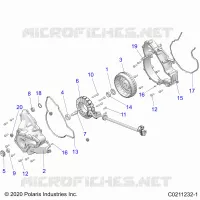 ENGINE, STATOR COVER AND FLYRAD