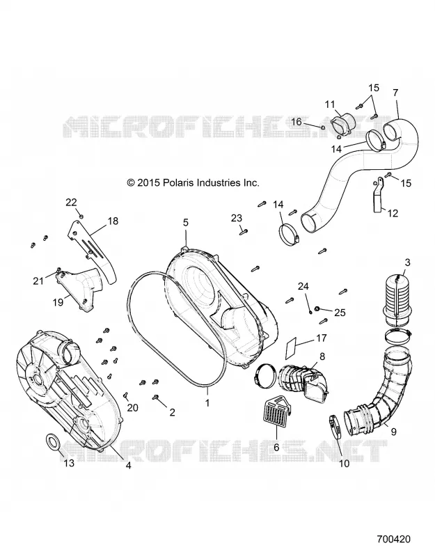 DRIVE TRAIN, CLUTCH COVER AND DUCTING