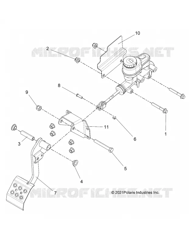 BRAKES, PEDAL AND MASTER CYLINDER MOUNTING