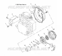 ENGINE, RÃŒCKZUG STARTER AND BLOWER HOUSING