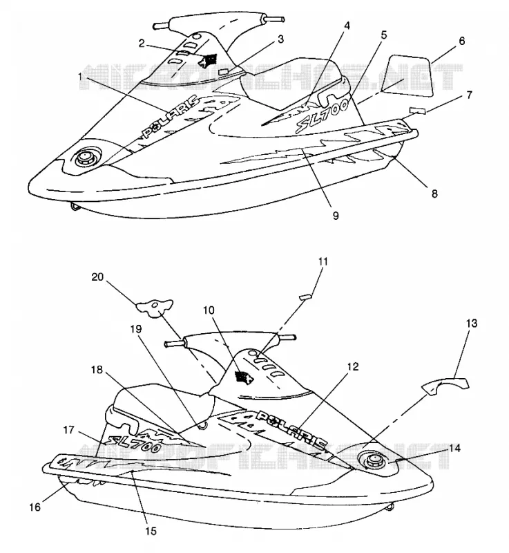 DECALS SL 700 B964066 AND  INTL. SL 700 I964066 (4935633563A007)