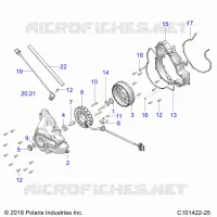ENGINE, STATOR COVER AND SCHWUNGRAD