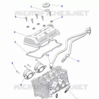 ENGINE, THROTTLE BODY AND VENTILDECKEL