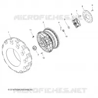RADS, FRONT TIRE AND BRAKE DISC