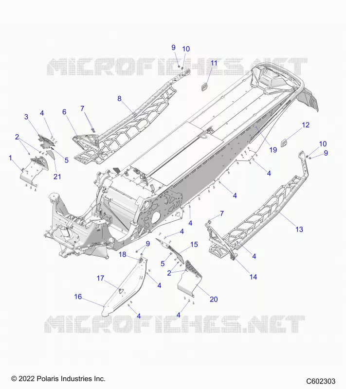 CHASSIS, CLUTCH GUARD, FOOTRESTS, AND RUNNINGBOARDS