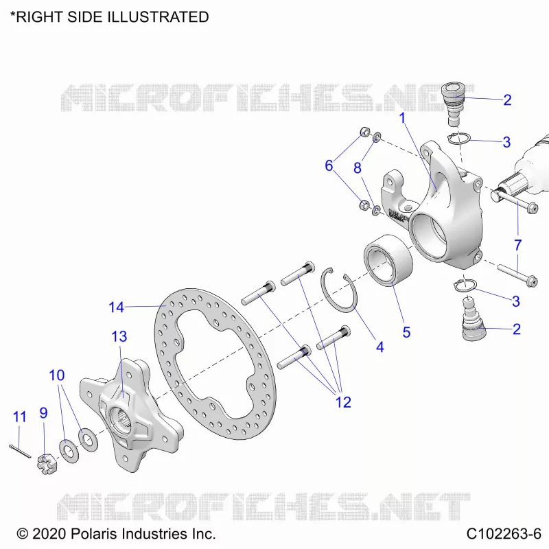 FRONT SUSPENSION HUB, KNUCKLE AND BRAKE DISC