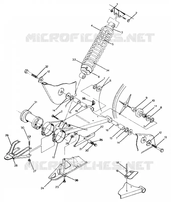 SWING ARM WELD. / FEDER ASSEMBLY TRAIL BOSS / W928527 (4922892289021A)