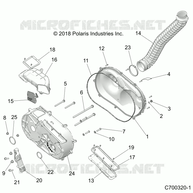 DRIVE TRAIN, CLUTCH COVER AND DUCTING