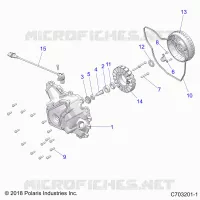 ENGINE, STATOR COVER AND FLYRAD