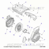 ENGINE, BLOWER HOUSING AND RÃŒCKZUG STARTER