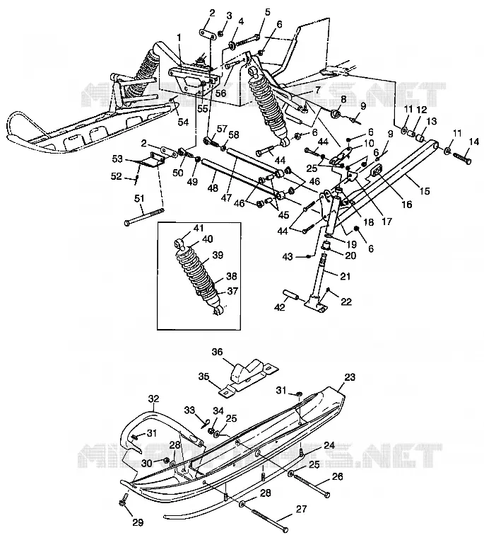 FRONT SUSPENSION AND SKI