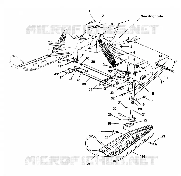FRONT SUSPENSION AND SKI XLT 0950756, XLT SKS 0950556,  XLT SKS EURO E95055 (4928842884B004)