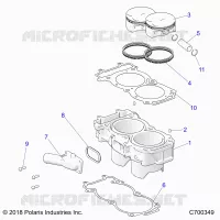 ENGINE, CYLINDER AND PISTON