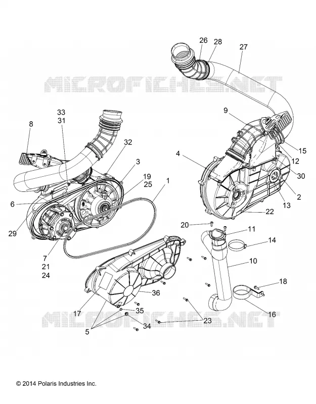 ANTRIEB, CLUTCH COVER AND DUCTING