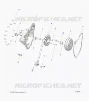 ENGINE, STATOR COVER AND FLYRAD