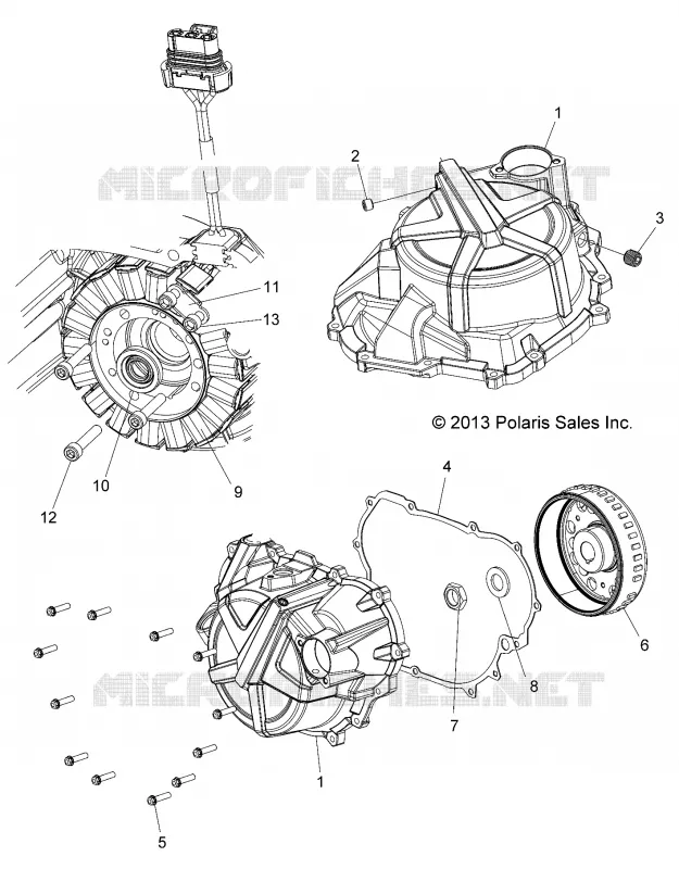 MOTOR, STATOR COVER AND SCHWUNGRAD