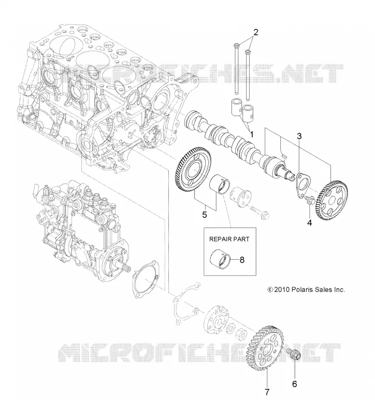 MOTOR, CAMSHAFT and DRIVING GEAR