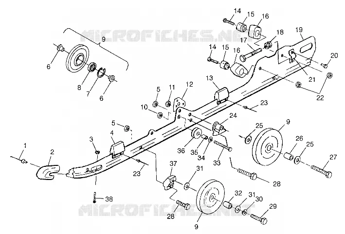 Schienen-Montage (SUSPENSION) 700 XC 0981766 and  EUROPEAN 700 XC E981766 (4944154415B011)