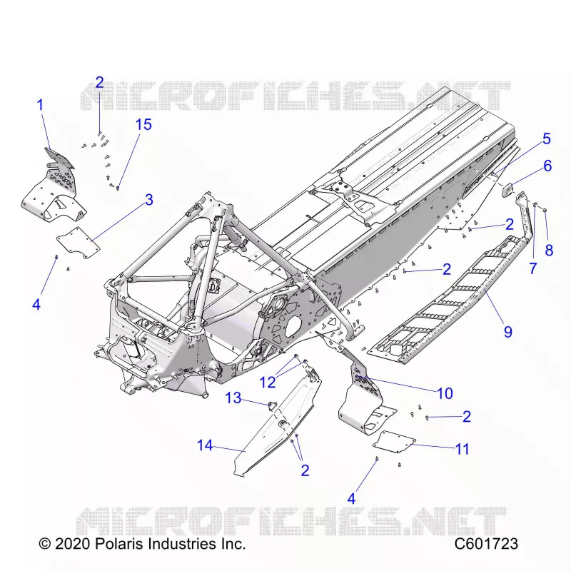 CHASSIS, CLUTCH GUARD/FOOTRESTS/RUNNING BOARDS