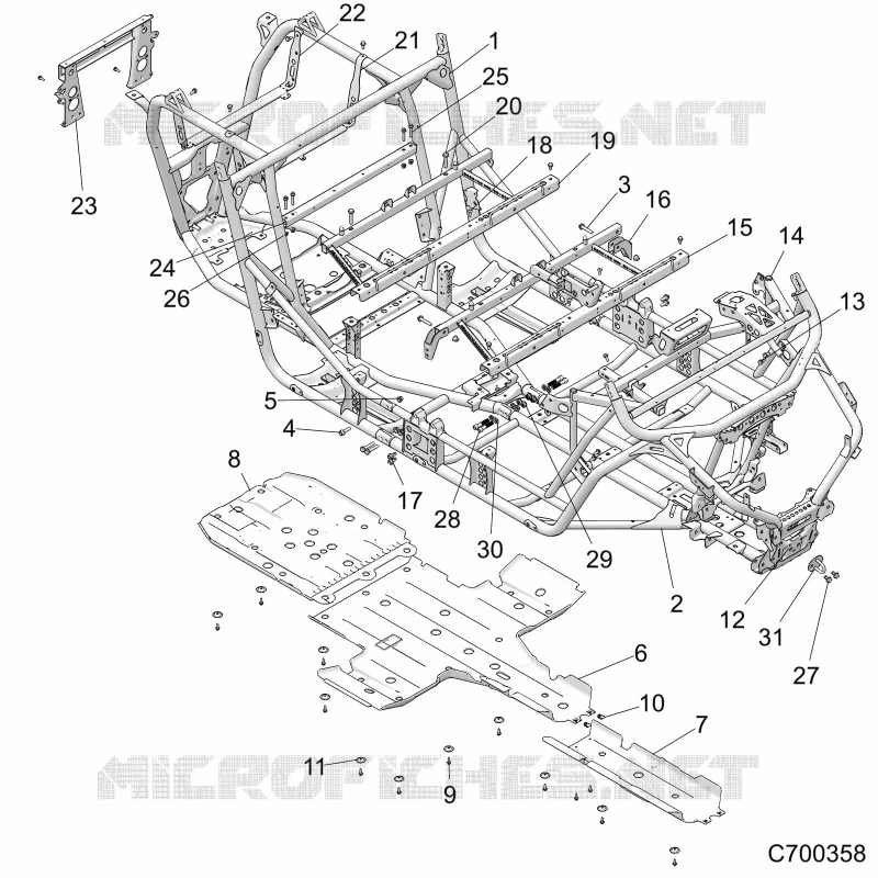 CHASSIS, MAIN FRAME AND SKID PLATES