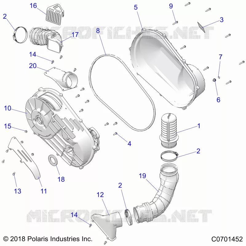 ANTRIEB, CLUTCH COVER AND DUCTING