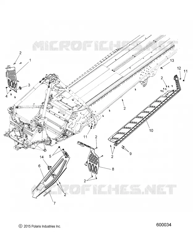 CHASSIS, CLUTCH GUARD AND FOOTRESTS