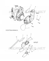 MOTOR, AIR INLET and OUTLET DUCTS