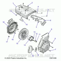 ENGINE, BLOWER HOUSING AND RÃŒCKZUG STARTER