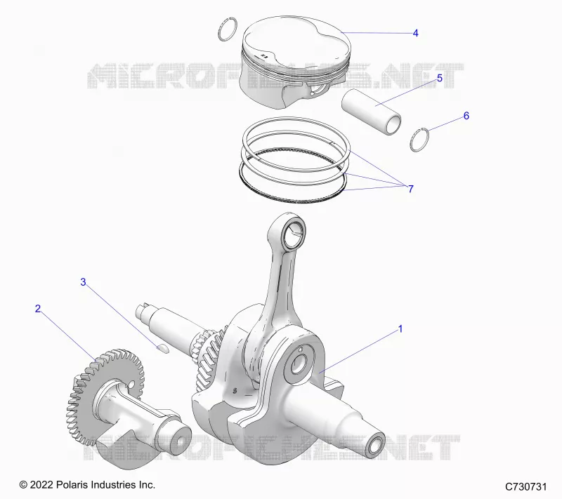 ENGINE, KURBELWELLE, PISTON AND BALANCE SHAFT