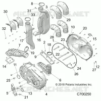 DRIVE TRAIN, CLUTCH COVER AND DUCTING