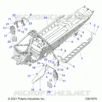 CHASSIS, CLUTCH GUARD, FOOTRESTS, AND RUNNING BOARDS