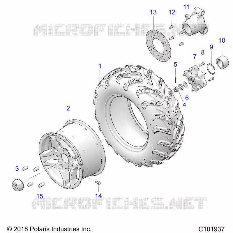 WHEELS, REAR TIRE AND BRAKE DISC