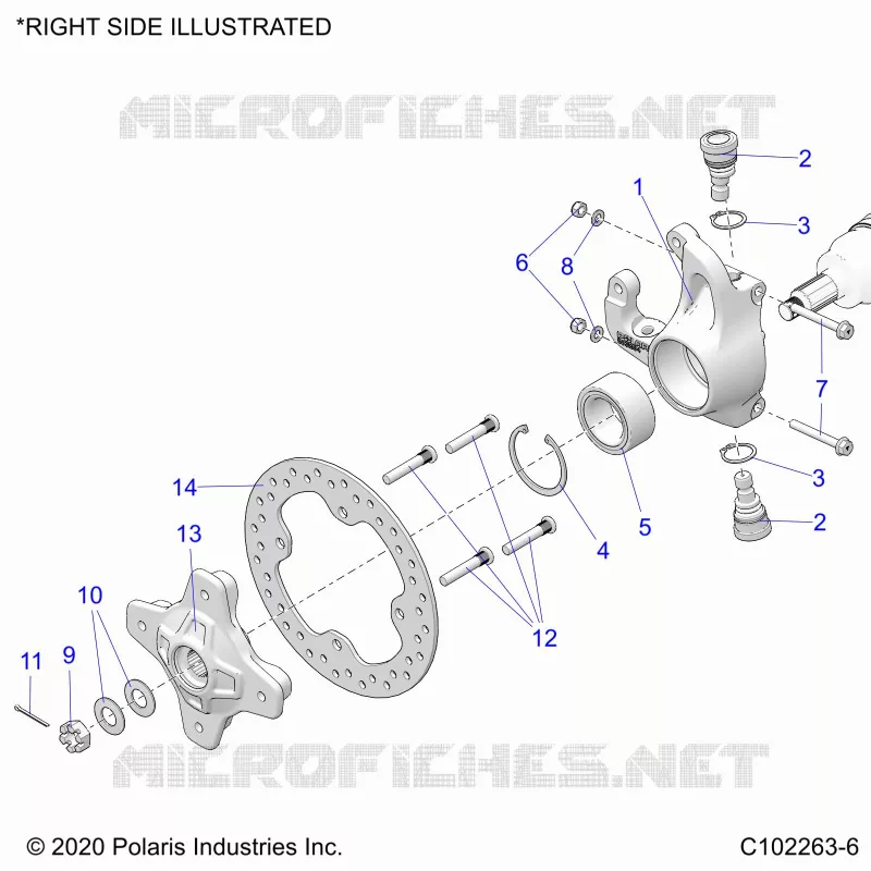 FRONT SUSPENSION HUB, KNUCKLE AND BRAKE DISC