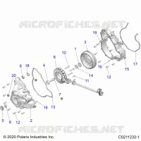 ENGINE, STATOR COVER AND FLYRAD