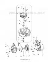 ENGINE, STATOR COVER AND FLYRAD
