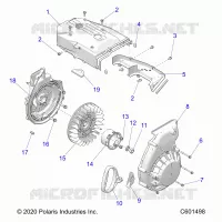ENGINE, BLOWER HOUSING AND RÃŒCKZUG STARTER