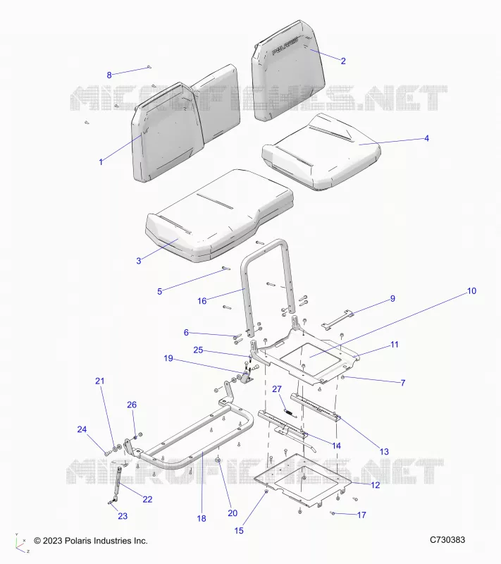 SITZ ASM. AND SLIDER