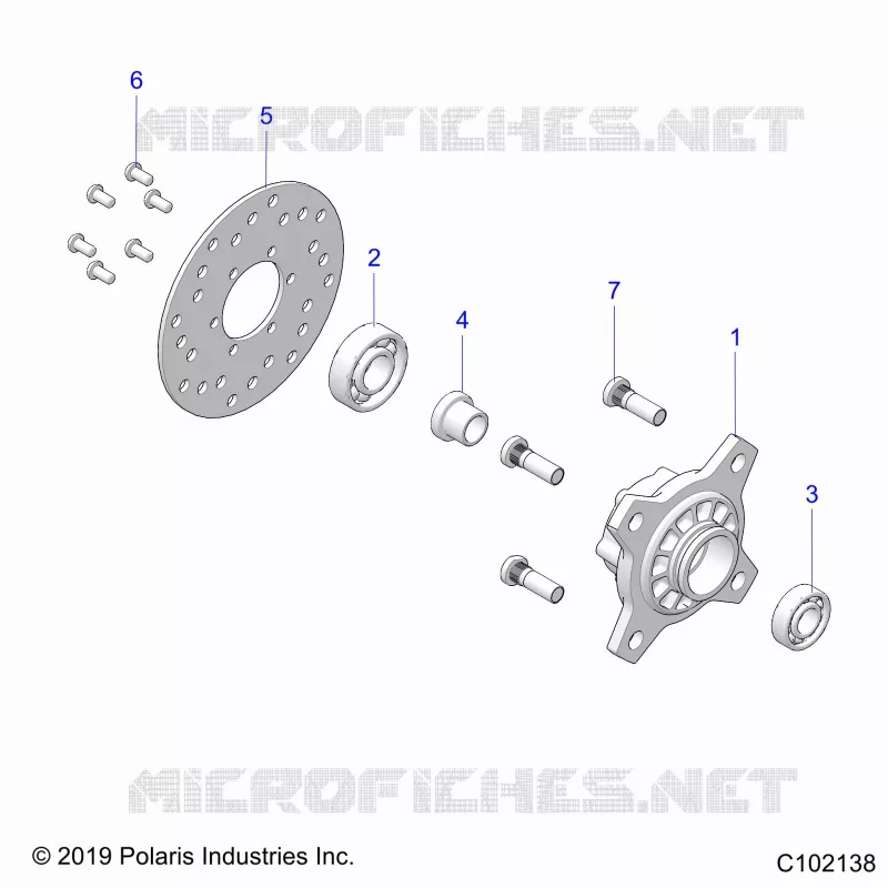 RADS, FRONT HUB AND BRAKE DISK