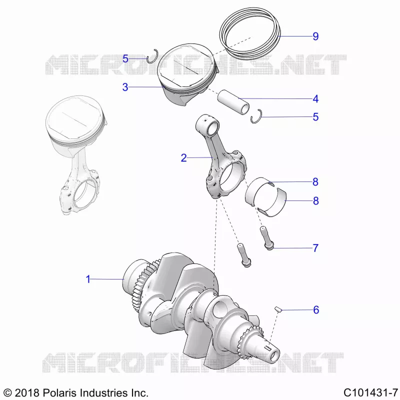 ENGINE, KURBELWELLE AND PISTON
